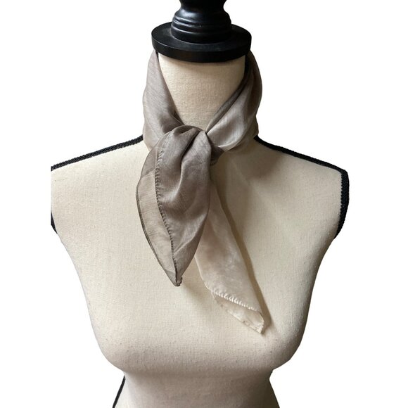Womens Beige Square Scarf Hombre 21 x 21 inches - Picture 1 of 5
